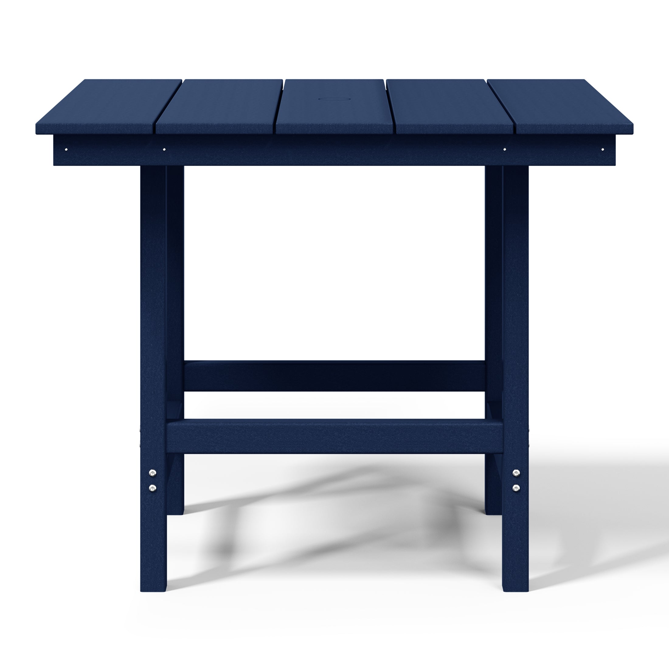 Ashore Outdoor HDPE 36" Square Patio Dining Table with Umbrella Hole