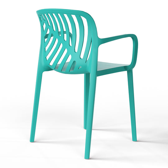 Playa Outdoor Modern Stackable Patio Dining Armchairs (Set of 2)