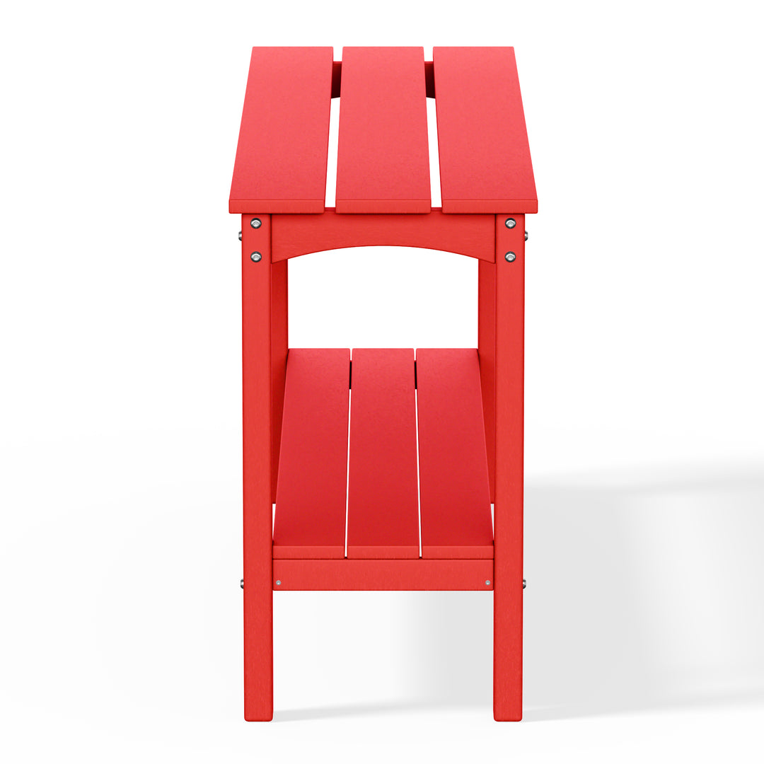 Malibu 55" Outdoor Patio HDPE Adirondack 2-Tier Shelf Console Table