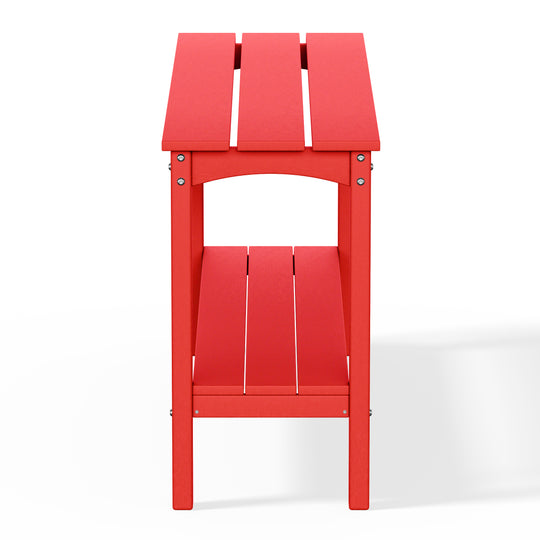 Malibu 55" Outdoor Patio HDPE Adirondack 2-Tier Shelf Console Table