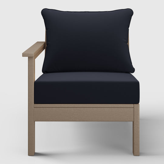 Avalon Outdoor Patio HDPE Left Arm Sectional Corner Club Chair with Patio Cushions