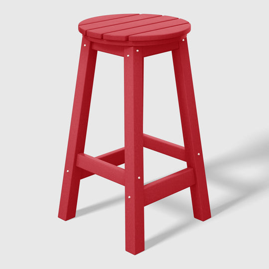 Malibu 24" HDPE Outdoor Patio Round Counter Height Bar Stool Set of 2