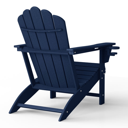 Highland Outdoor Patio HDPE Adirondack Chair With Cup Holder