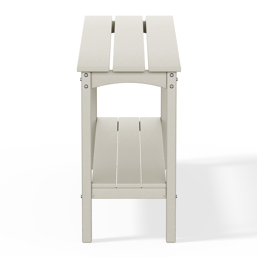 Malibu 55" Outdoor Patio HDPE Adirondack 2-Tier Shelf Console Table