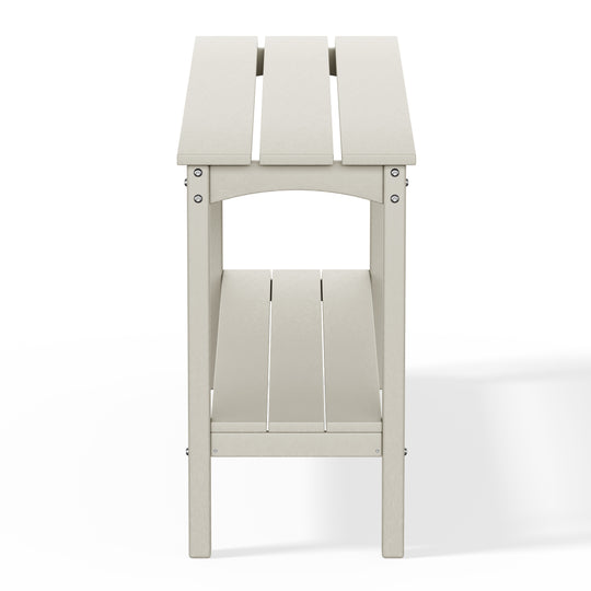 Malibu 55" Outdoor Patio HDPE Adirondack 2-Tier Shelf Console Table