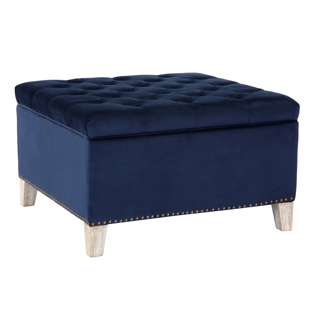 Wordford Square Velvet Tufted Storage Ottoman