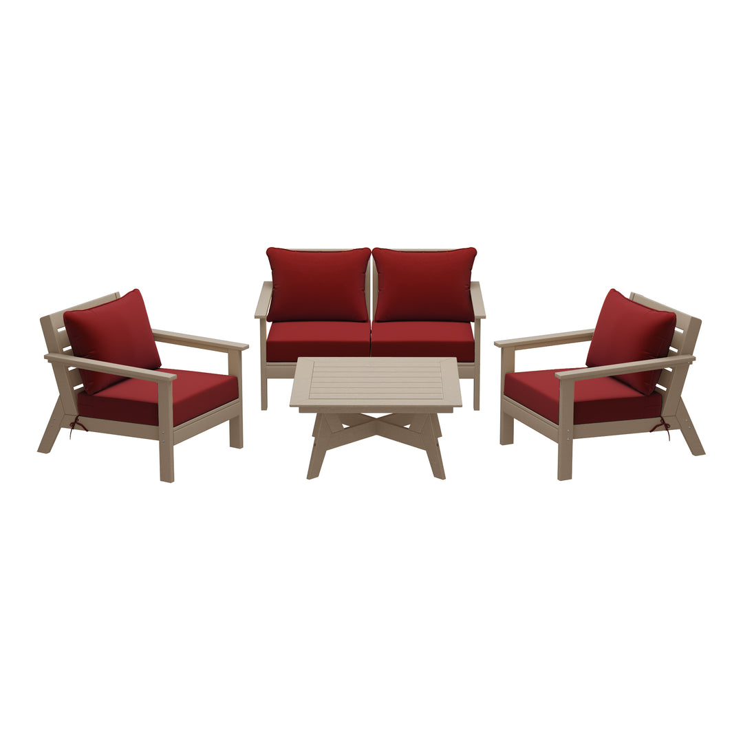 Avalon Outdoor 5-Piece Modular Sectional Patio Furniture Sofa Set
