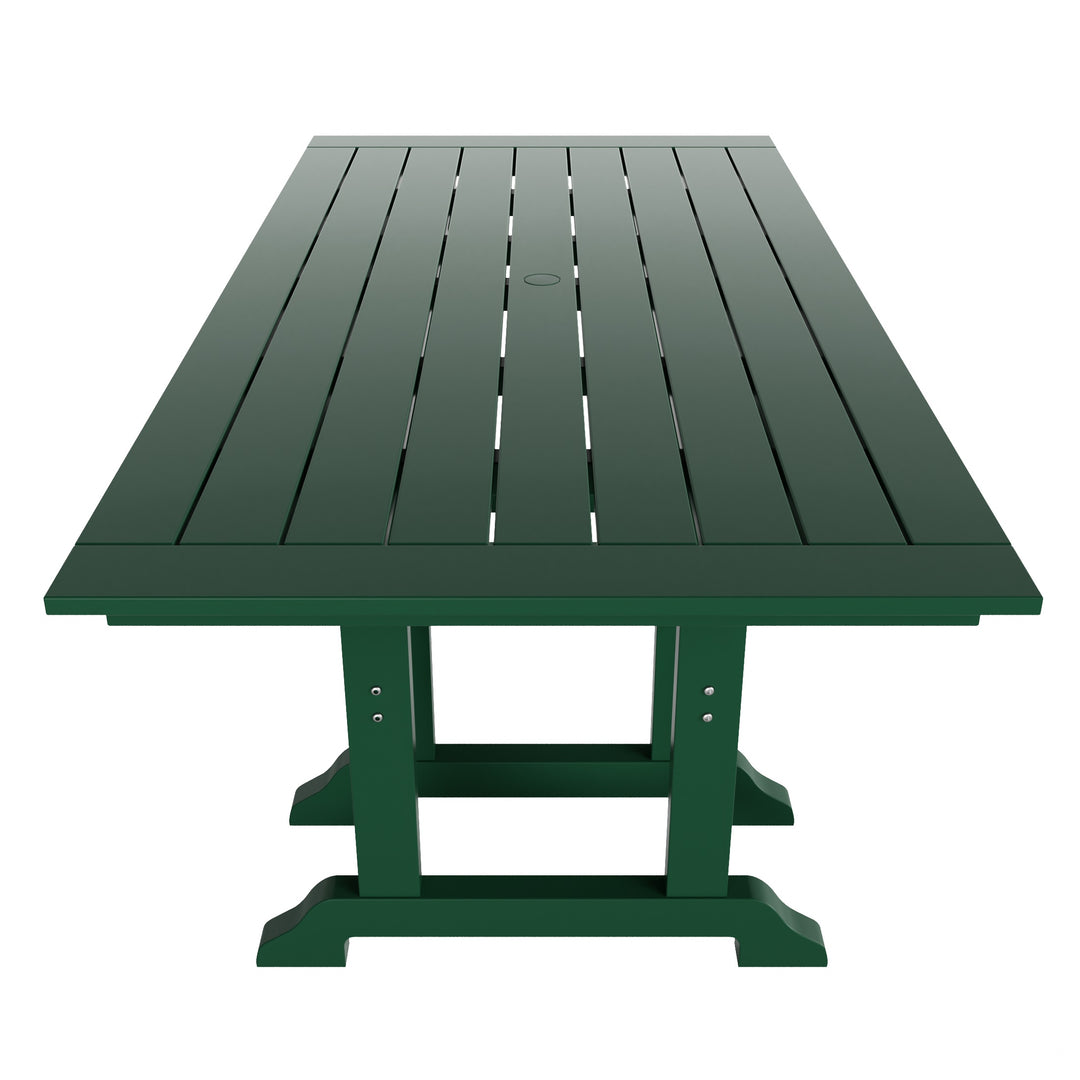 Malibu 7-Piece HDPE Rectangular Patio Dining Table Set with Foldable Chairs