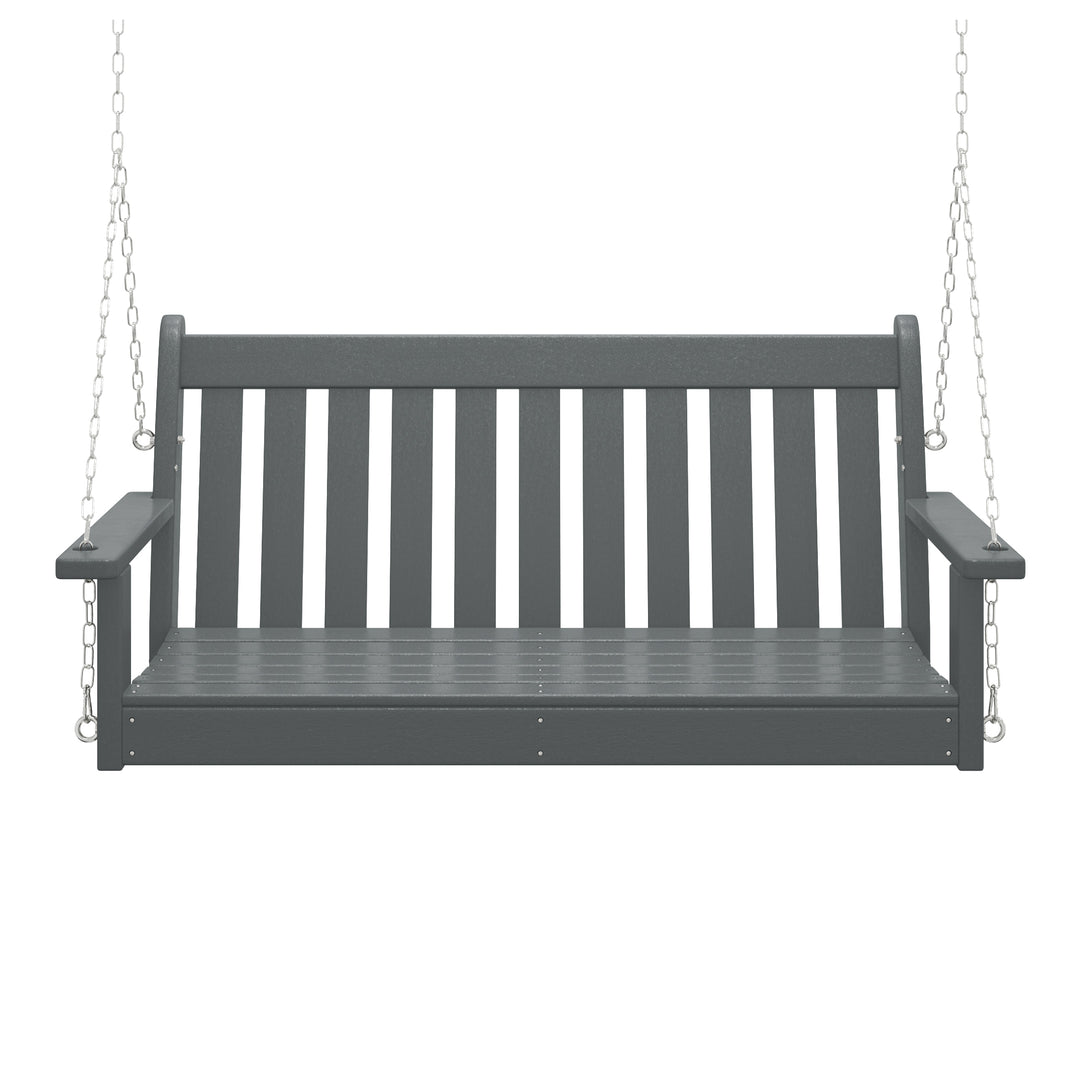 Malibu Outdoor Patio HDPE Hanging Front Porch Swing Bench