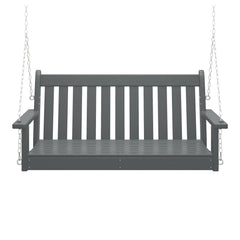 Malibu Outdoor Patio HDPE Hanging Front Porch Swing Bench