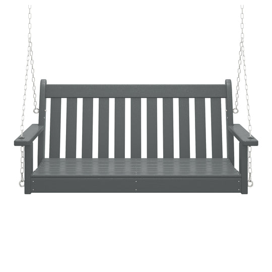 Malibu Outdoor Patio HDPE Hanging Front Porch Swing Bench