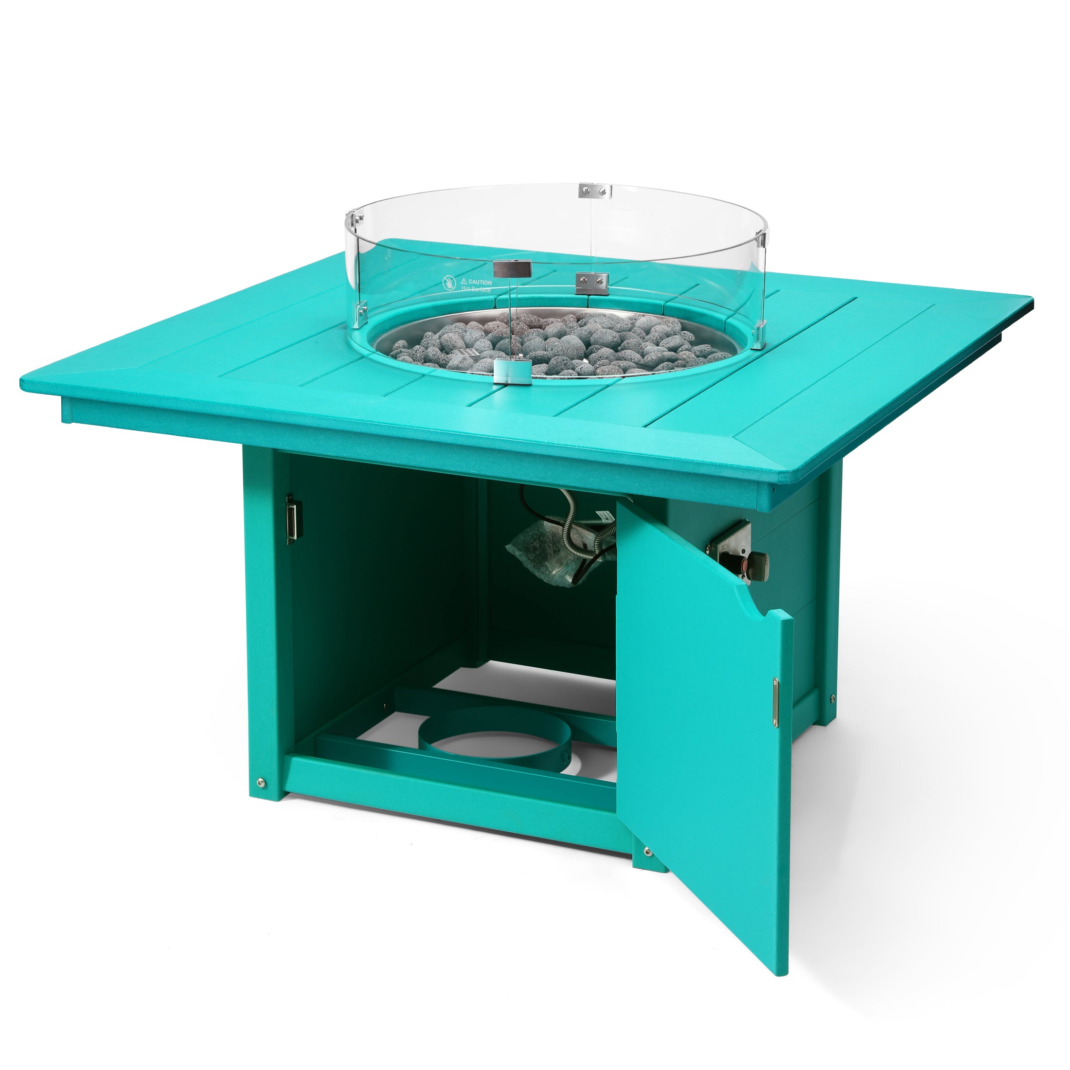 Helios 42" Modern Outdoor Patio Propane Square Fire Pit Table