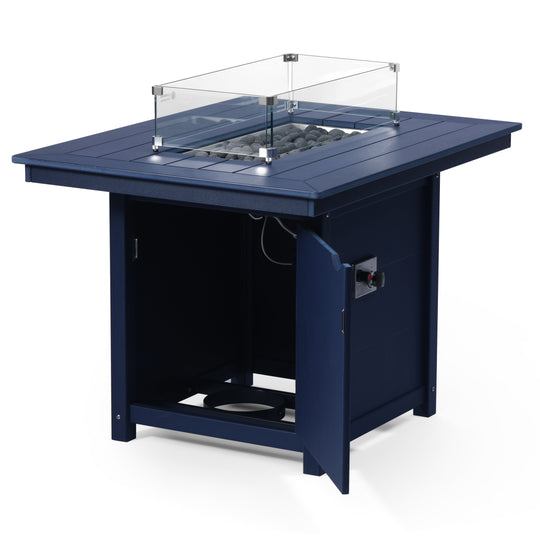 Helios 46" Modern Outdoor Patio Gas Propane Rectangular Fire Pit Table
