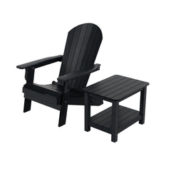 Tuscany HIPS Outdoor Folding Adirondack Seashell Chair With Side Table