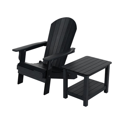 Tuscany HIPS Outdoor Folding Adirondack Seashell Chair With Side Table