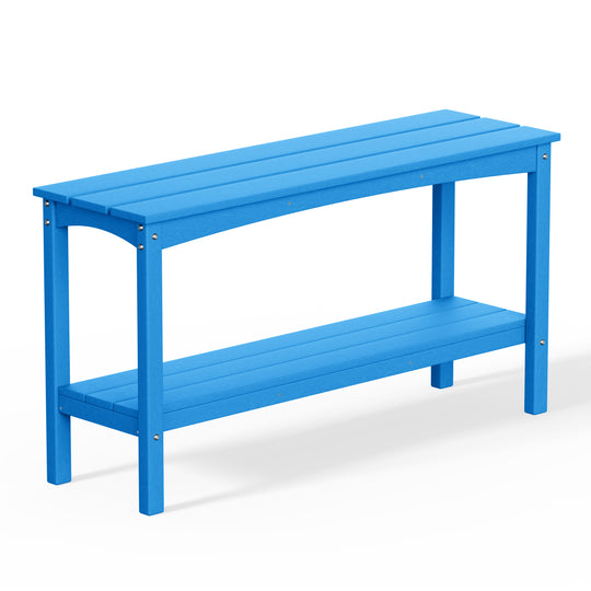 Malibu 55" Outdoor Patio HDPE Adirondack 2-Tier Shelf Console Table