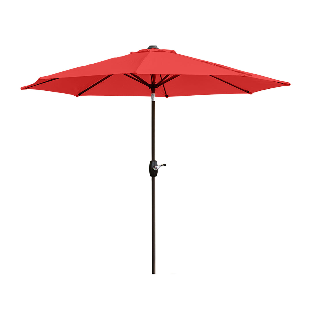 Paolo 9 ft. Patio Umbrella with Black Round Weight Base Kit