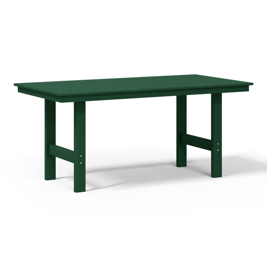 Ashore Outdoor Modern HDPE 66" Wide Rectangle Patio Dining Table for 6