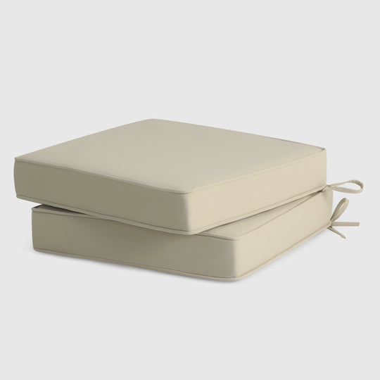 Solace Outdoor Patio Furniture Seat Chair Square Cushions with Piping. Set of 2, 20" x 19"