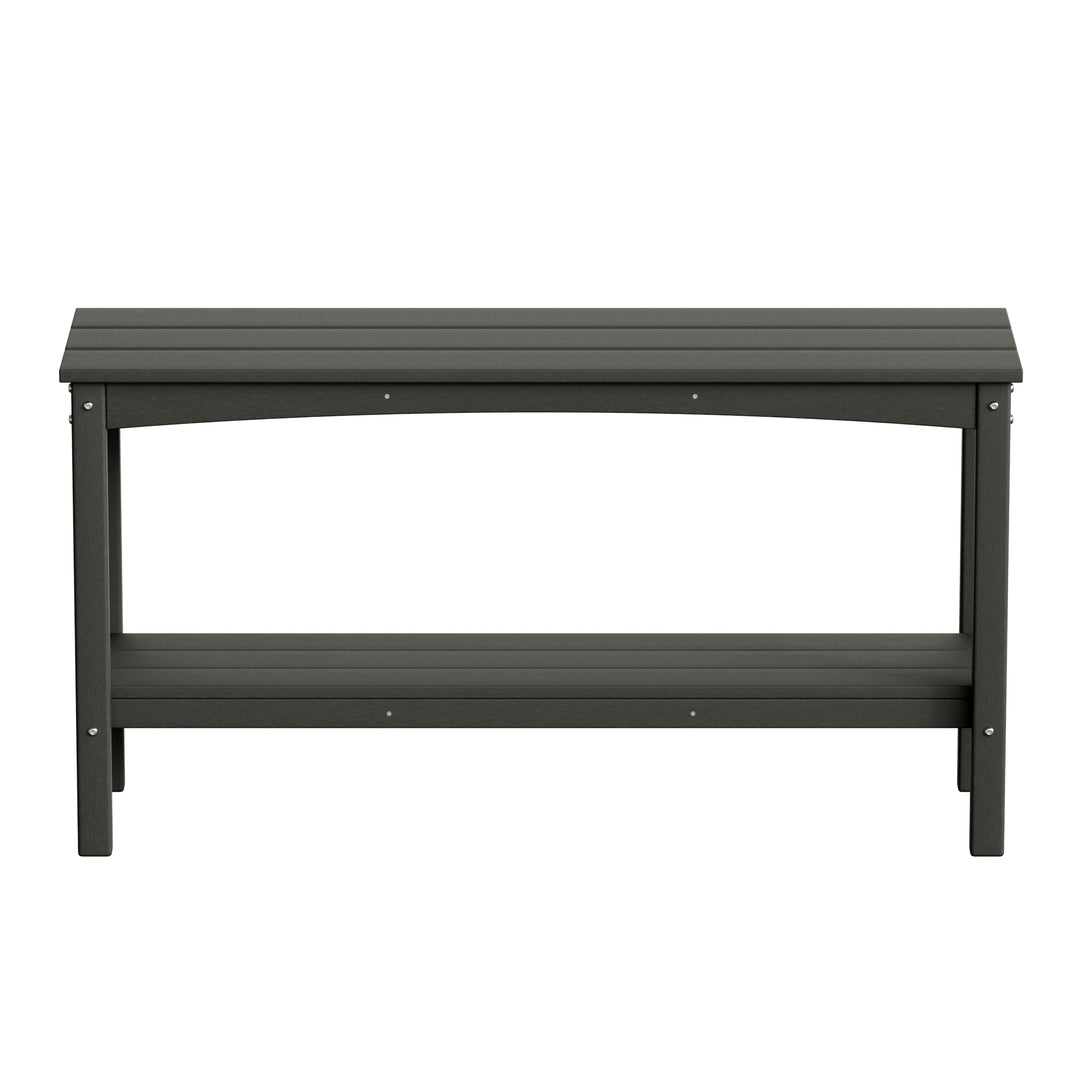 Malibu 55" Outdoor Patio HDPE Adirondack 2-Tier Shelf Console Table