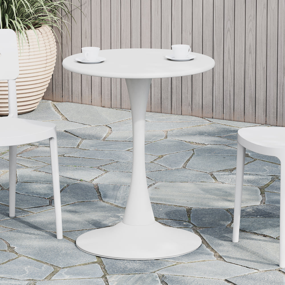 Playa 23.5" Round Outdoor Indoor Metal Cocktail Dining Table