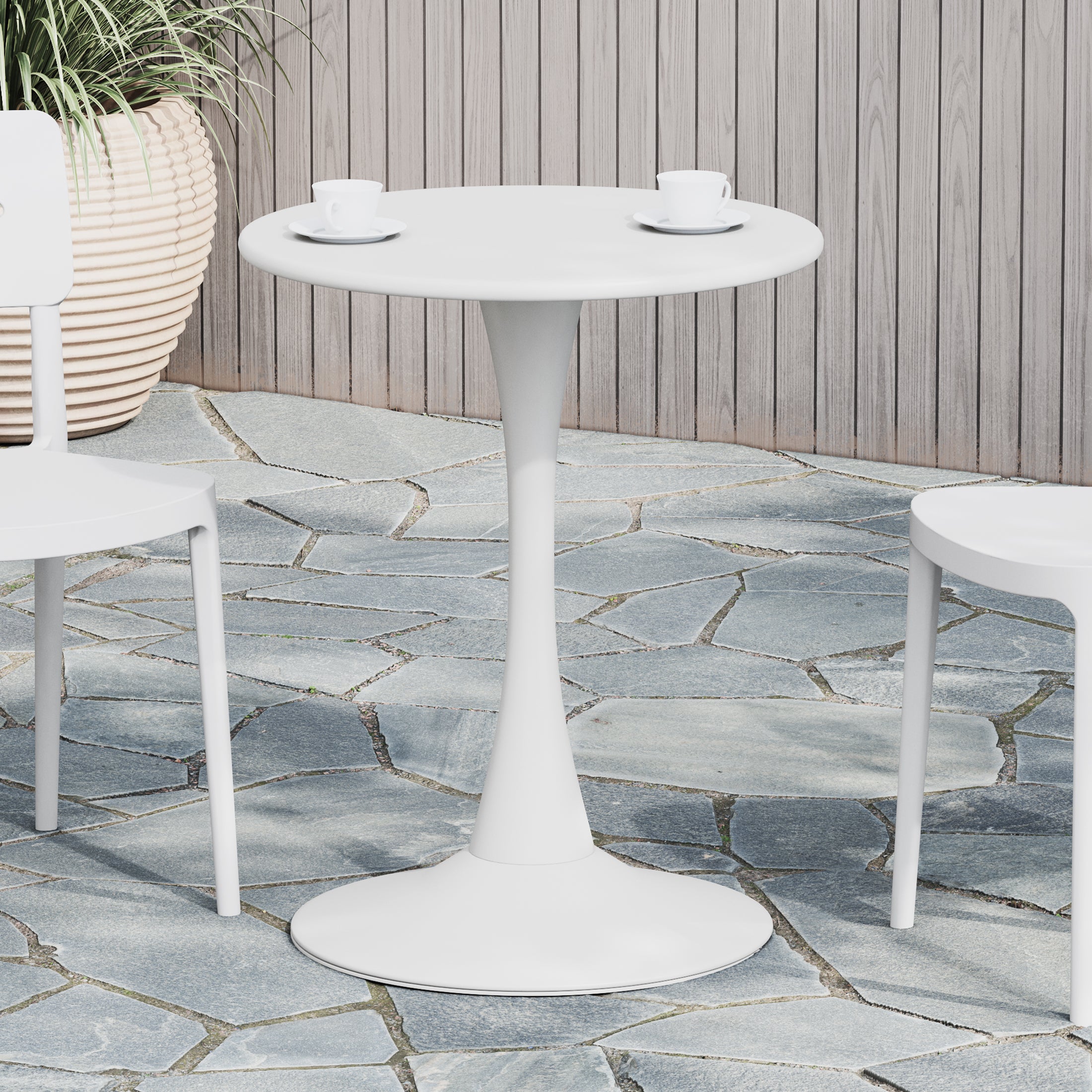 Playa 23.5" Round Outdoor Indoor Metal Cocktail Dining Table