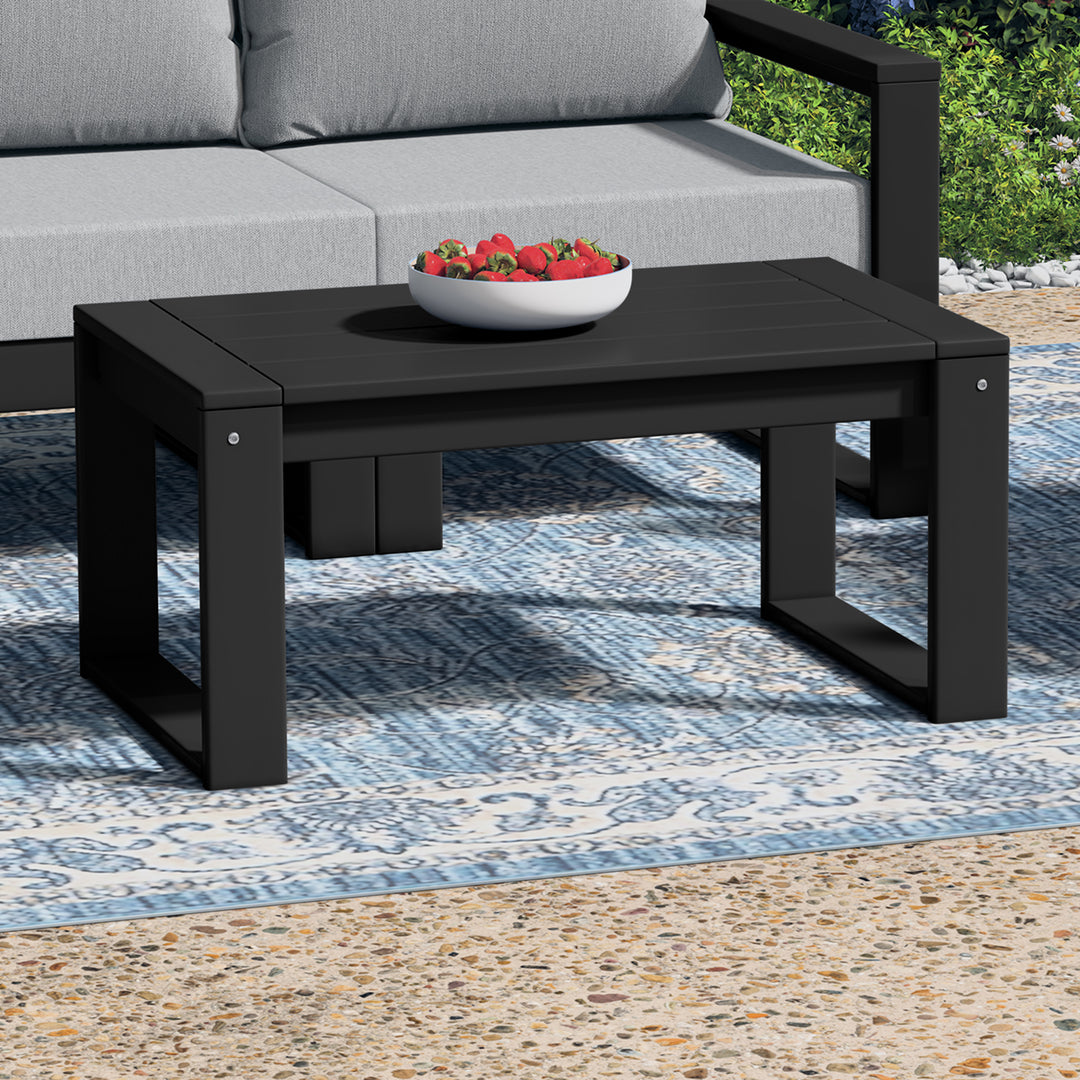 Modern Outdoor HDPE Rectangle Patio Coffee Table