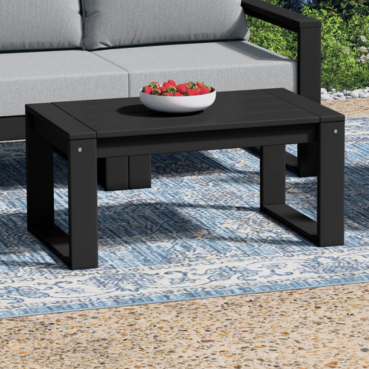 Modern Outdoor HDPE Rectangle Patio Coffee Table