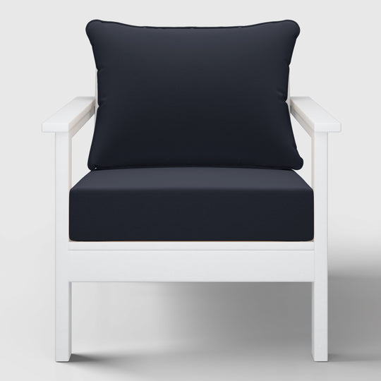 Avalon Outdoor Modern HDPE Patio Club Chairs with Deep Seat Cushions (Set of 2)