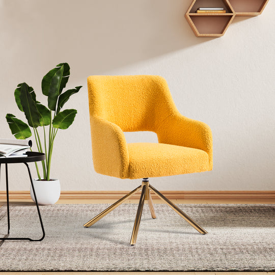 Genevieve Mid-Century Modern Wide Boucle Swivel Accent Arm Chair