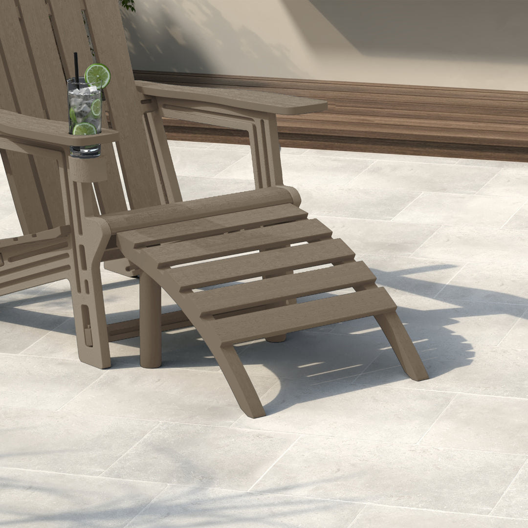 Azura Outdoor Patio HDPE Adirondack Ottoman Footrest