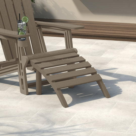 Azura Outdoor Patio HDPE Adirondack Ottoman Footrest