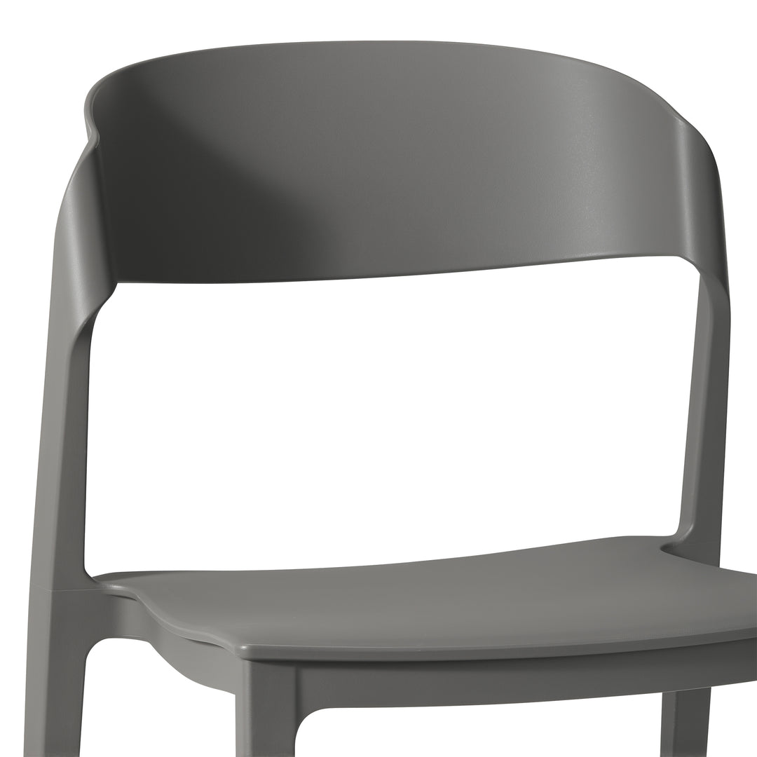 Playa Outdoor Modern Stackable Plastic Patio Bistro Dining Side Chairs (Set of 2)