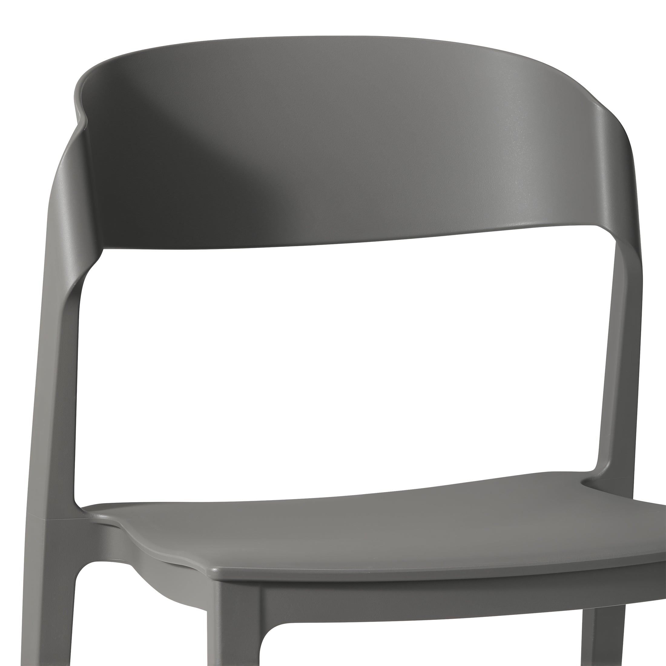 Playa Outdoor Modern Stackable Plastic Patio Bistro Dining Side Chairs (Set of 2)