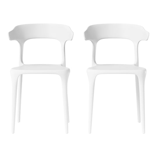 Playa Modern Stackable Resin Plastic Patio Dining Chair (Set of 2)