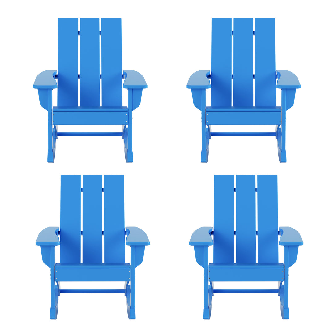 Ashore Outdoor Patio Modern Adirondack Rocking Chair (Set of 4)