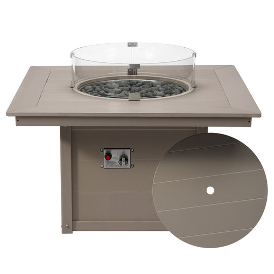 Helios 42" Modern Outdoor Patio Propane Square Fire Pit Table