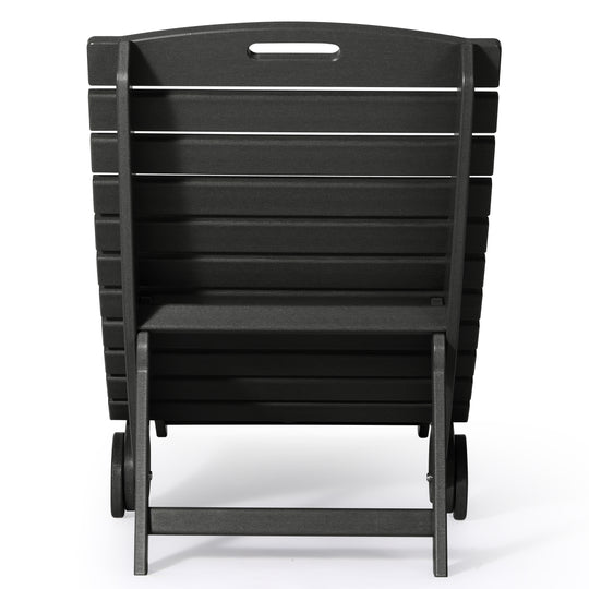 Outdoor HDPE In-Pool Patio Chaise Lounge Chair With Wheels