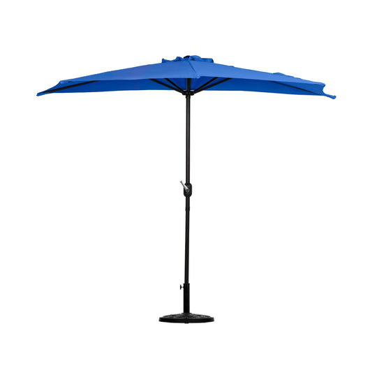 Aiden 9 Ft Outdoor Patio Half Market Umbrella with Half Base