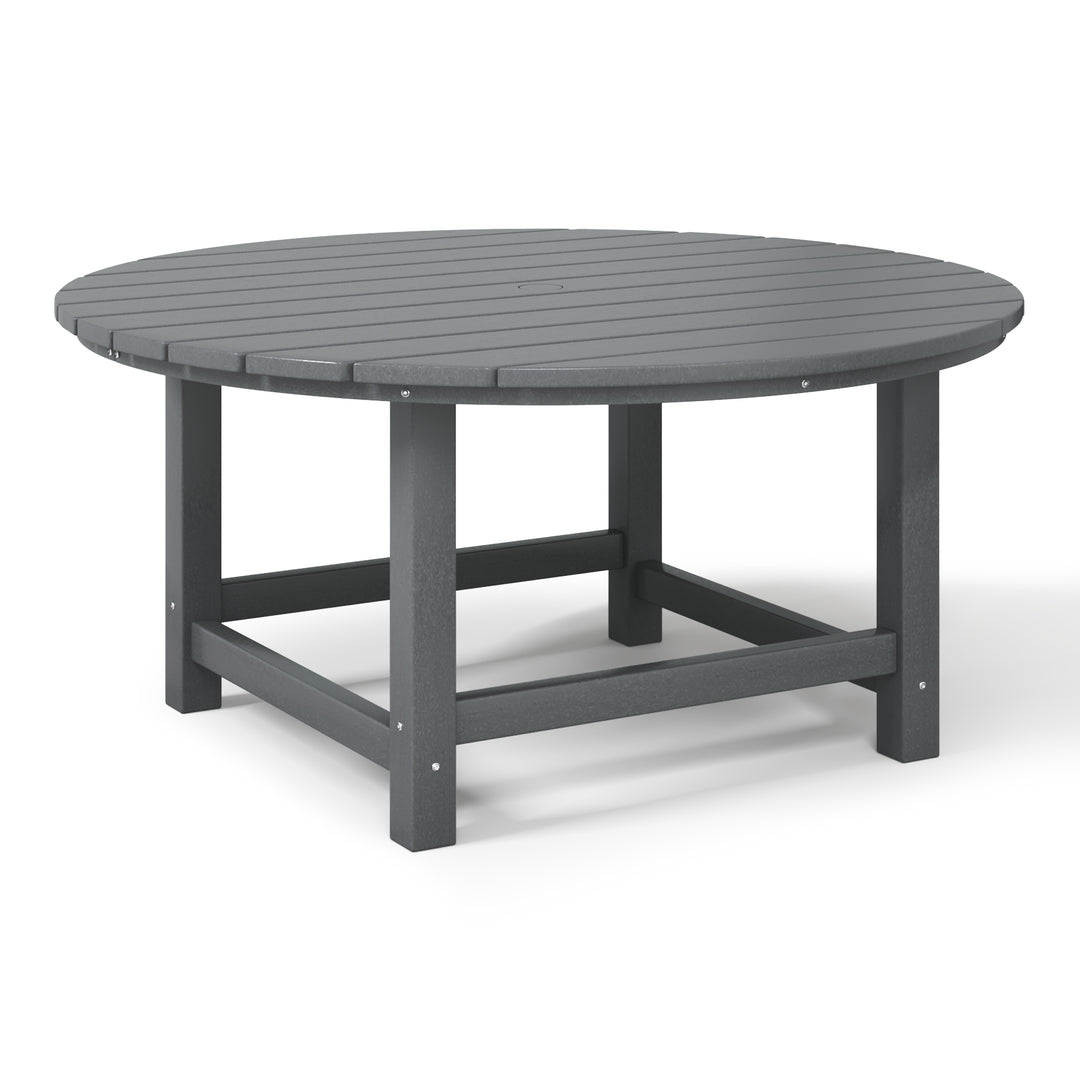 Malibu Low Outdoor HDPE Round Patio Coffee Table