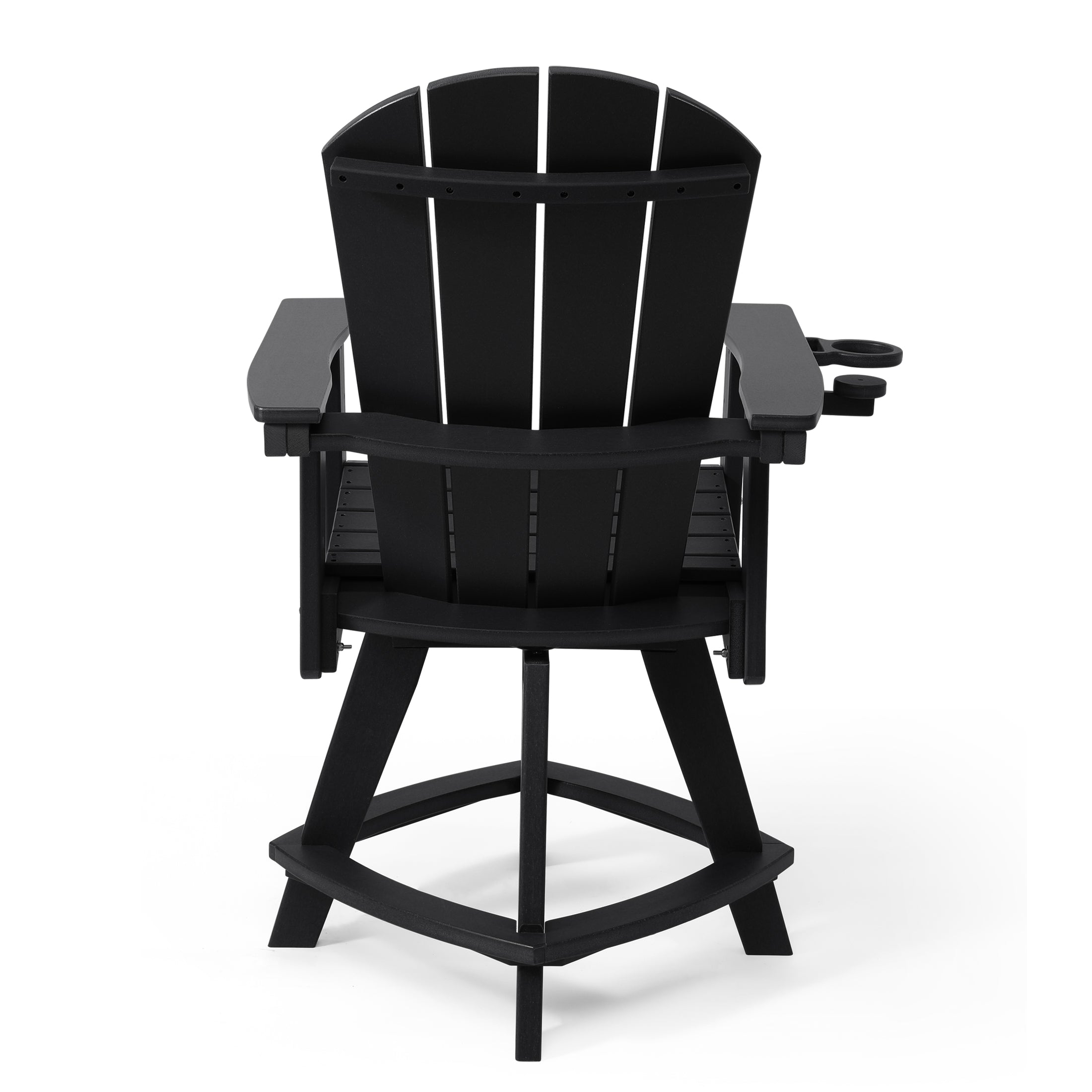 Malibu Outdoor HDPE Adirondack Swivel Counter Height Bar Chair With Cup Holder