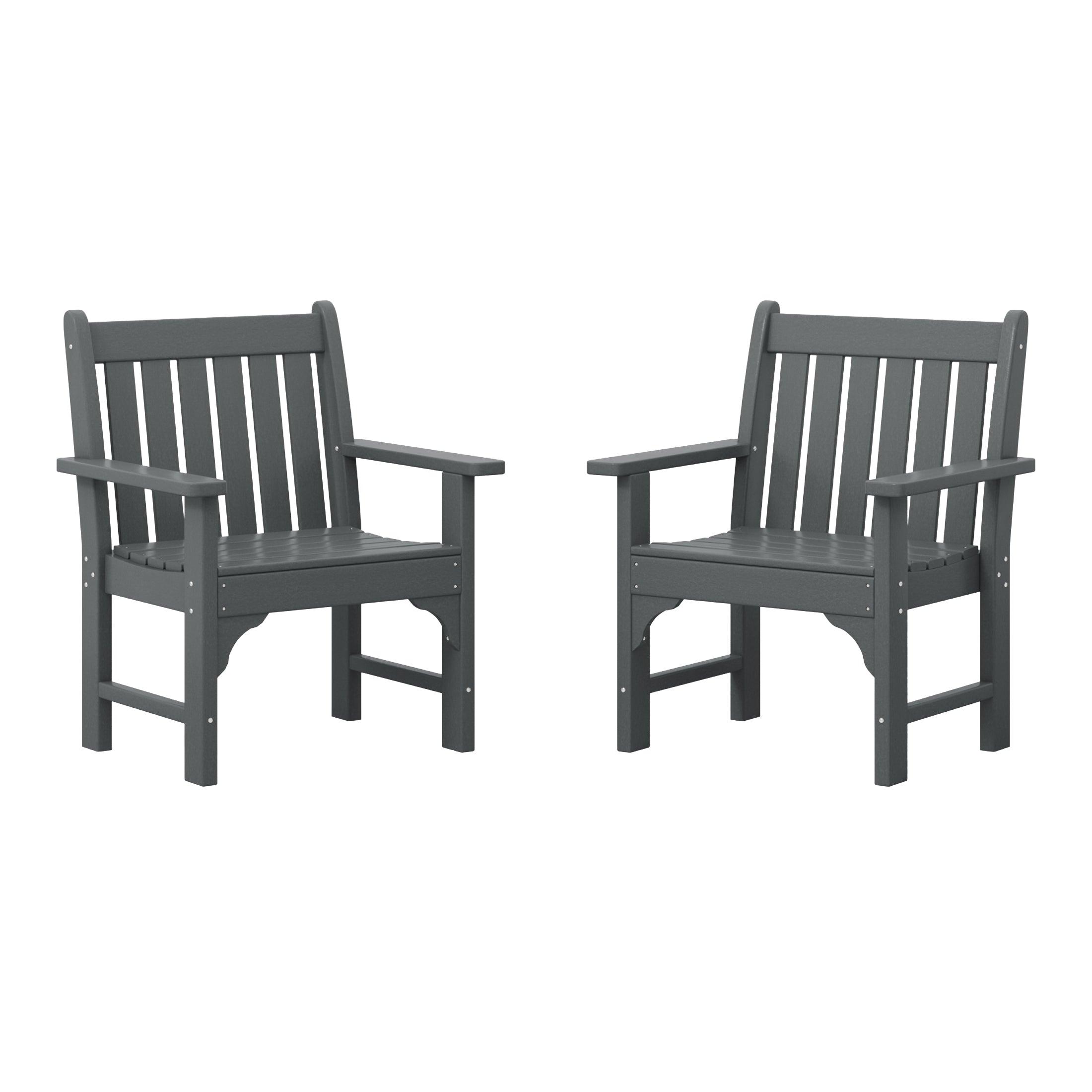 Malibu Outdoor Patio HDPE Adirondack Dining Arm Chairs (Set of 2)