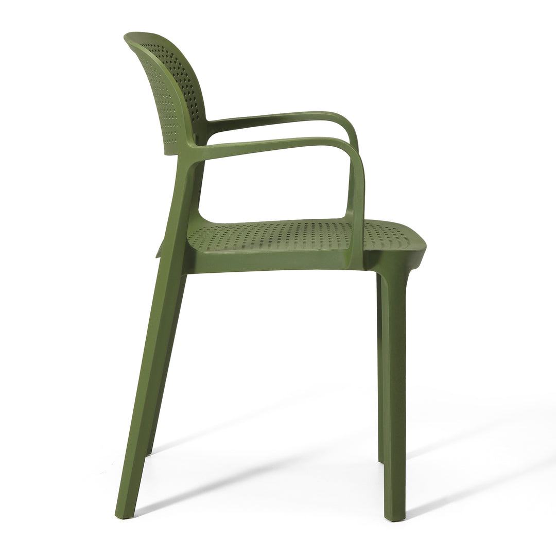 Playa Outdoor Stackable Plastic Resin Patio Dining Armchair (Set of 2)