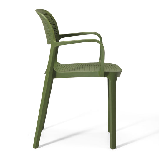 Playa Outdoor Stackable Plastic Resin Patio Dining Armchair (Set of 2)