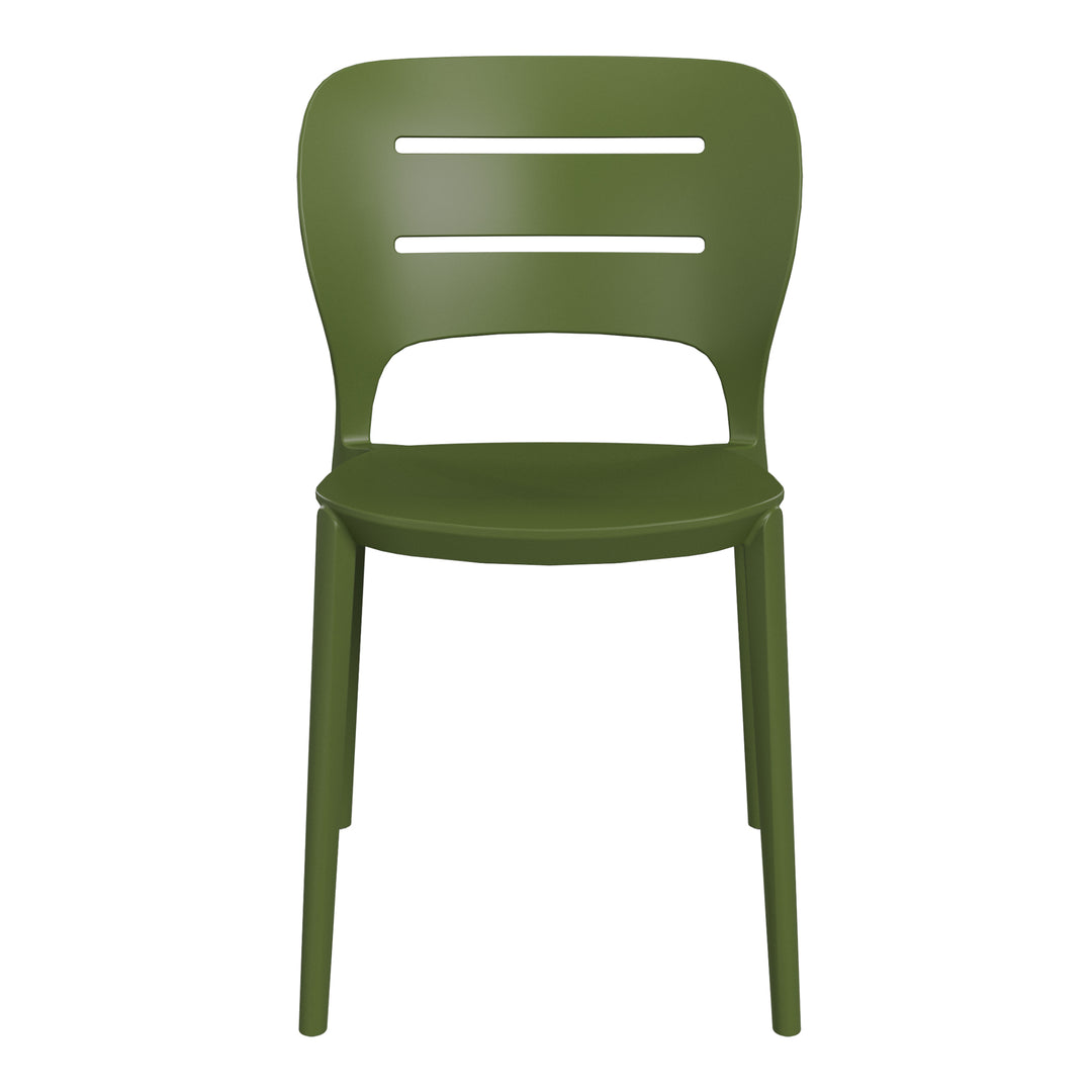 Playa Outdoor Modern Stackable Plastic Patio Dining Side Chairs (Set of 4)