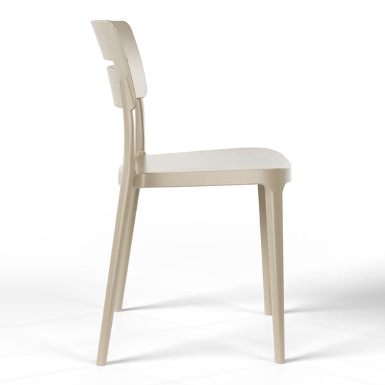 Playa Outdoor Modern Stackable Plastic Patio Dining Chairs (Set of 4)