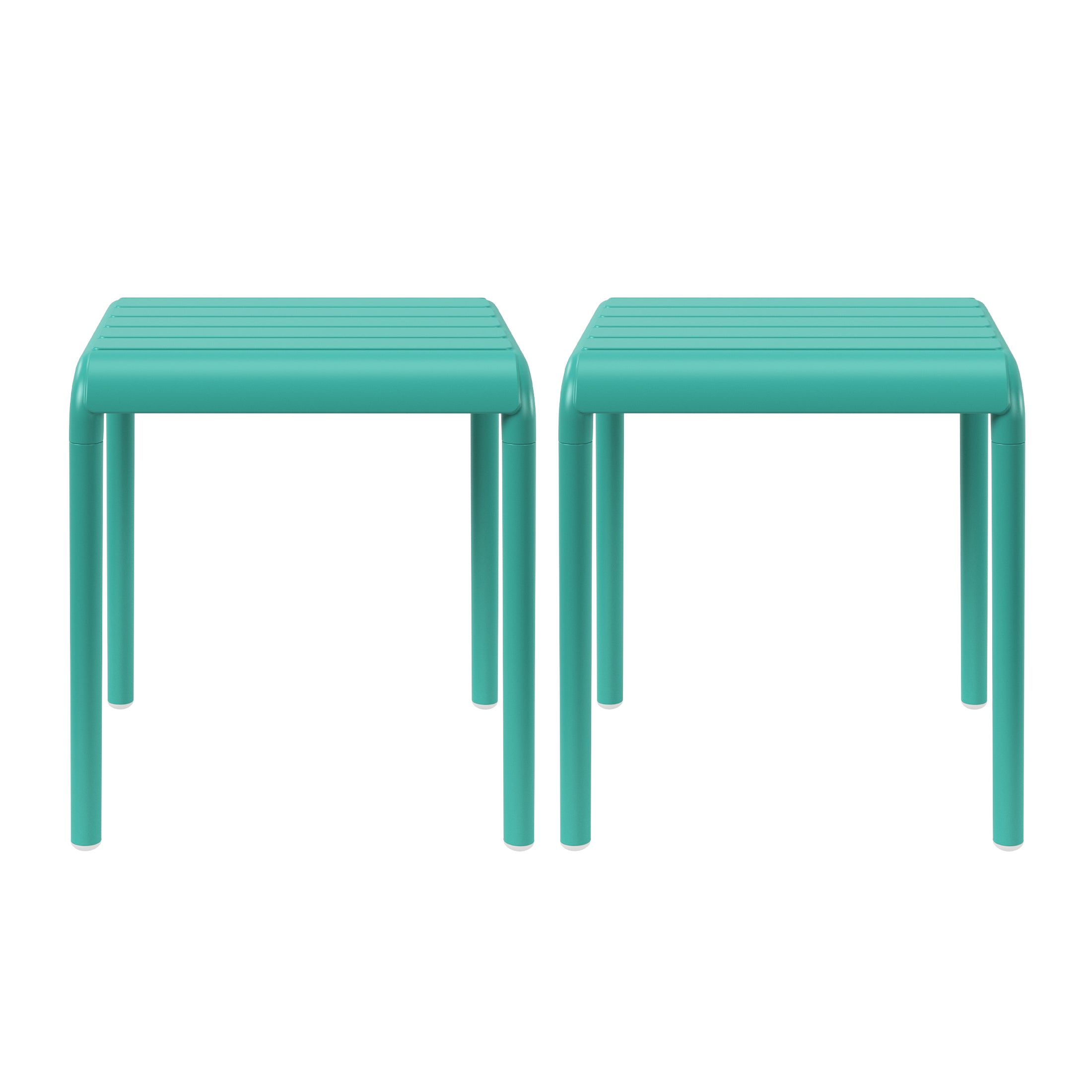 Playa Plastic Modern Outdoor Patio Accent Side Tables (Set of 2)