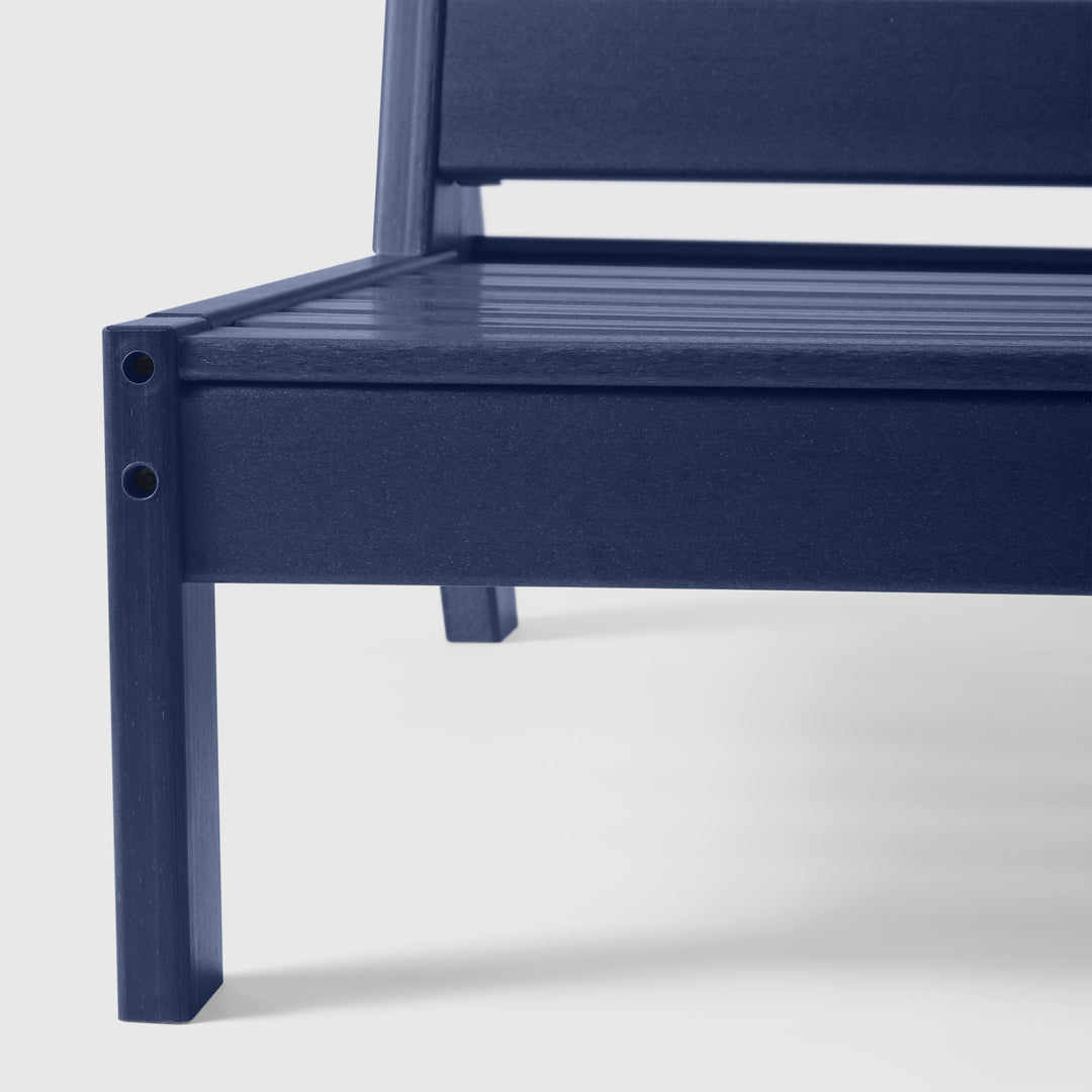 Avalon Outdoor HDPE Deep Seating Modular Armless Patio Chair with Patio Cushions