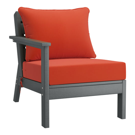 Avalon Outdoor Patio HDPE Sectional Sofa with Patio Cushions