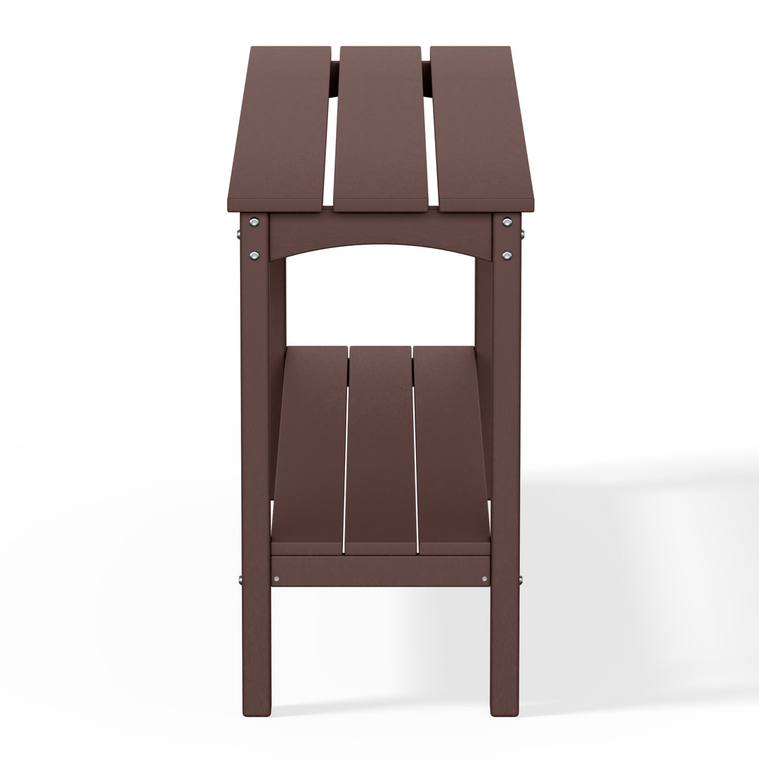 Malibu 55" Outdoor Patio HDPE Adirondack 2-Tier Shelf Console Table